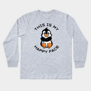 This Is my Happy Face Kids Long Sleeve T-Shirt